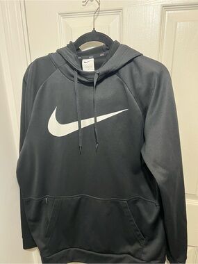 Nike Black Hoodie with White Swoosh Logo